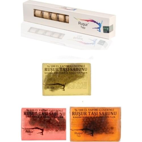 E12 1 Box Ruşur Stone + 1 Pcs Sedirçamı Concise + 1 Pcs Cored Rose + 1 Pcs Karakovan Honey ruşur Stone Soap