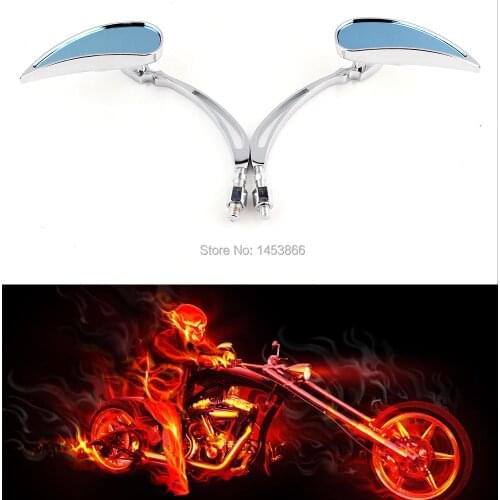 CHROME TEARDROP REARVIEW MIRROR FOR CRUISER VICTORY HYOSUNG KYMCO SCOOTER GY6 8 mm 10 mm