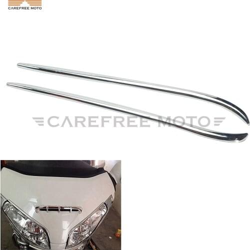 Chrome Motorcycle Fairing Eyebrows Trim Headlights Decoration case for Honda Gold Wing GL1800 2001-2011