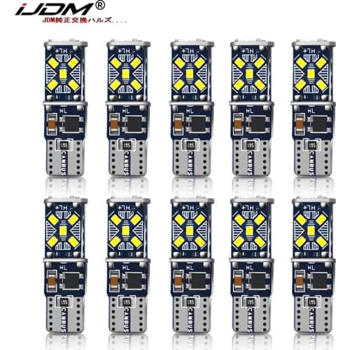 IJDM 10PCS 12V canbus T10 W5W Super Bright 2016 LED Car Interior Reading Light Marker Lamp 168 194 LED Auto Wedge Parking Bulbs