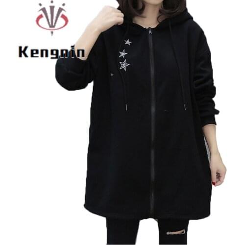 New 2020 Plus Size XL- 5XL Women Winter Jackets European Style Loose Thick Basic Coats Hooded Embroidery Star Ladies Outerwear