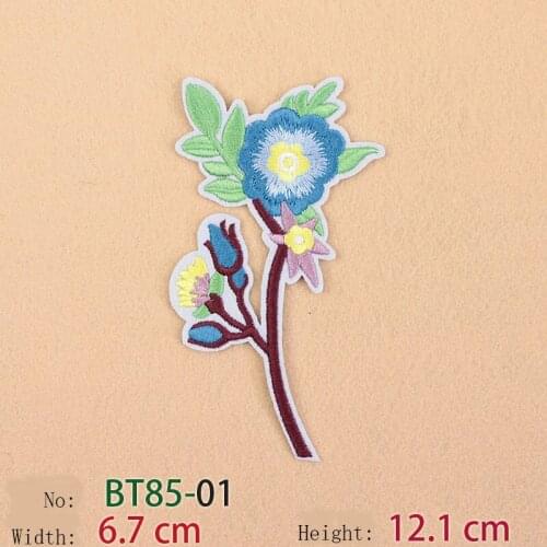 Luo Qiu100 PCS/LOT Rose Embroidered Iron on Patches for Clothing DIY Stripes Clothes Patchwork Sticker Custom Flowers Applique