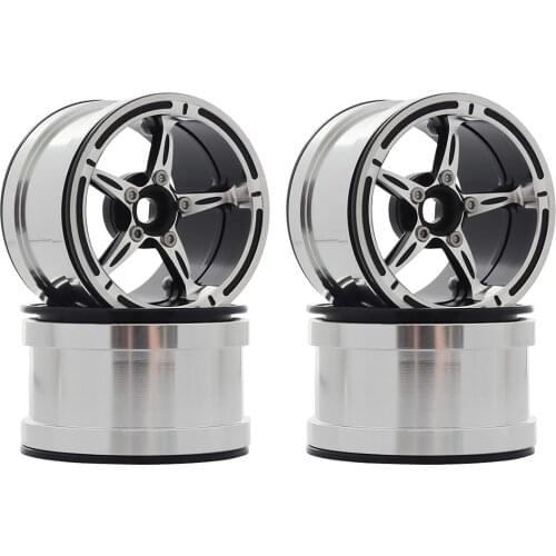 RC Car Metal Beadlock 2.2 inch Five Spoke Rims Hub for 1/10 RC Crawler Car Axial SCX10 RR10 Wraith 90048 90018 Traxxas TRX4