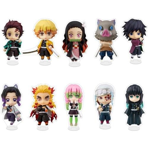 PVC Demon Slayer Kimetsu No Yaiba Kamado Tanjirou Nezuko Kanawo Zenitsu Inosuke Giyuu Figure Dolls Keychain