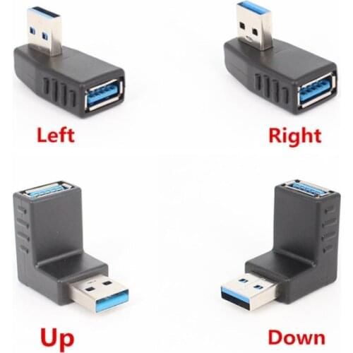 Low profile 90 Degree Down Angled USB 3.0 Adapter Male to Female Extension