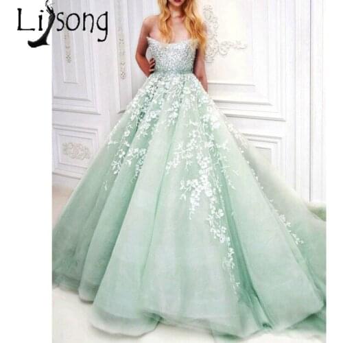 Charming Mint Long Prom Dresses Off the Shoulder Heavy Beading Lace Appliqued Elegant Evening Dress Bride Engagement Party Dress