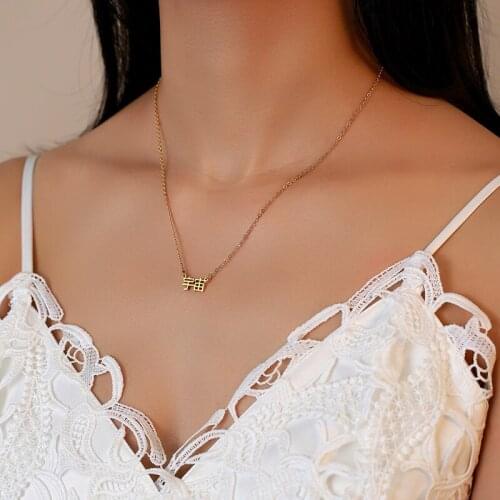 Chinese Culture Words Necklaces Pendant for Women Stainless Steel Charm Travel Gifts