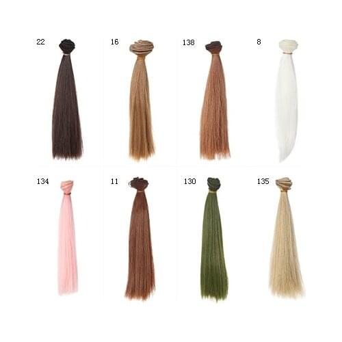 25*100CM 5PCS/LOT Kurhn Doll Wigs Straight High Temperature Hair BJD Doll Wig 1/3 1/4