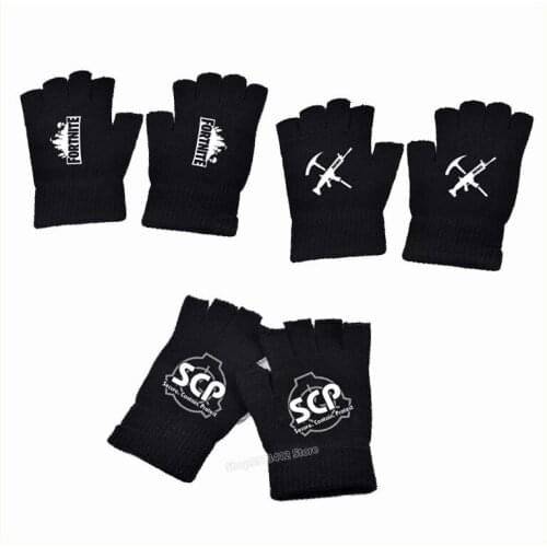 Fortress Night Fortnite Game Warm Half-Finger Gloves Student Finger Gloves Men Women Autumn Black Winter Gloves Birthday Gifts