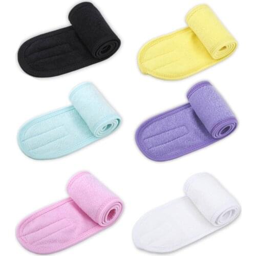 Eyelash Extensions Headband Hairband Spa Wrap Head Terry Cloth Makeup Wrap Eyelash Extension Accessories Adjustable Magic Tape