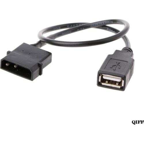 Drop Ship&Wholesale 30cm PC Internal 5V 2-Pin IDE Molex To USB 2.0 Type A Female Power Adapter Cable APR28