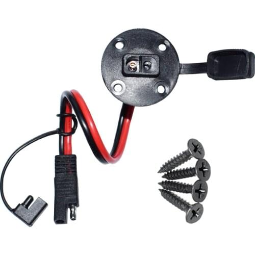 SAE Power Socket Sidewall Port,Weatherproof SAE Quick Connect Solar Panel Mount Universal Flush-Mountable Connector 12AWG 30CM