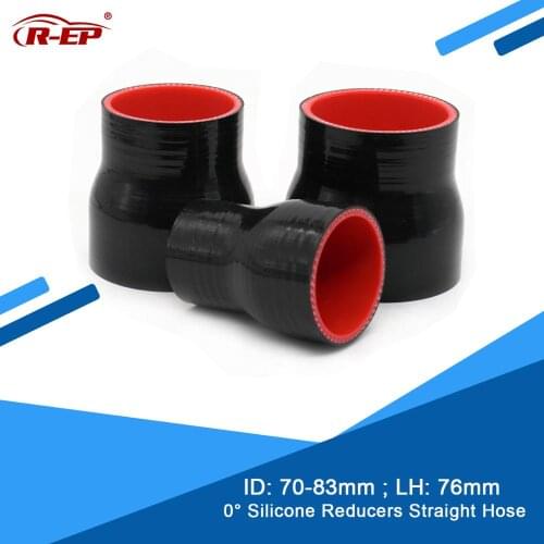 R-EP 0 degree Reducers Straight Silicone Hose/Tube Air Intake 70-83MM Rubber Joiner Inter cooler for Cold Air Intake Flexible