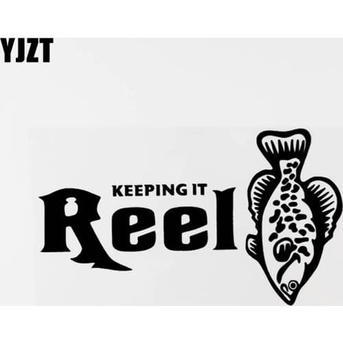YJZT 18.5CM×10.6CM Reel Keeping It Fun Vinyl Car Window Sticker Decal Black/Silver 8C-0526
