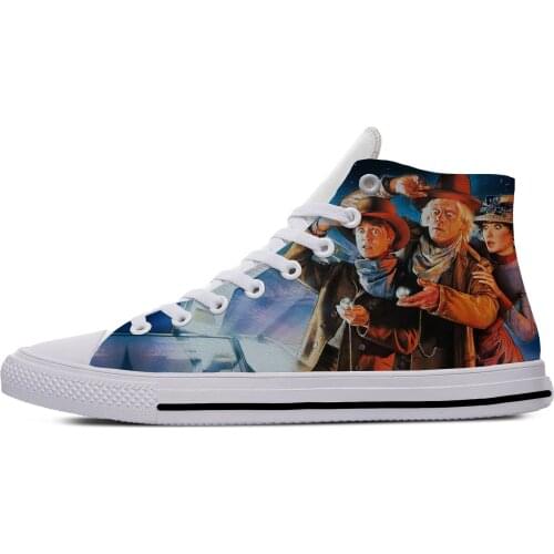 Movie Back To The Future Funny Fashion Popular Casual Cloth Shoes High Top Lightweight Breathable 3D Printed Men women Sneakers