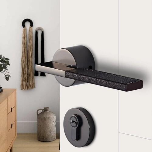 Indoor Magnetic Door Lock Bedroom Mute Key Electric Smart Digitals Modern Simple Toilet Solid Wooden Door Split Lock