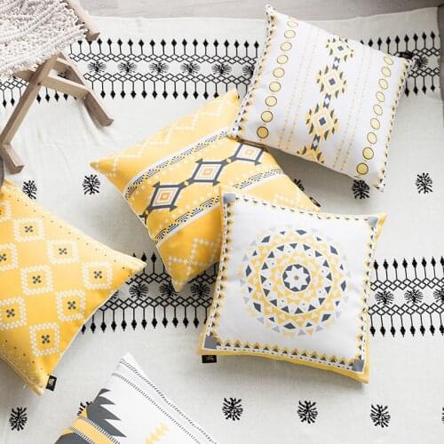 Yellow Grey Bohemia Cushion Cover Home Decor Nordic Geometric Pillow Cover Home Decor Pillowcase Decorative Pillowsham
