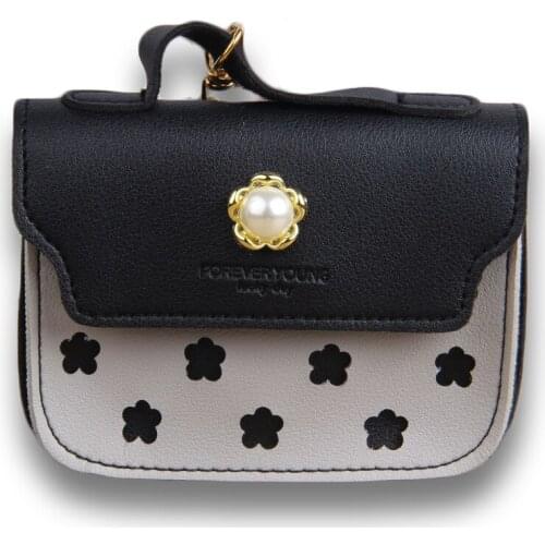 Pearl Coin Purse Flowers Women Wallets Coin Bags Key Soft Credit Card Holder Leather Wallet Carteira Mini Coin Bags Holders
