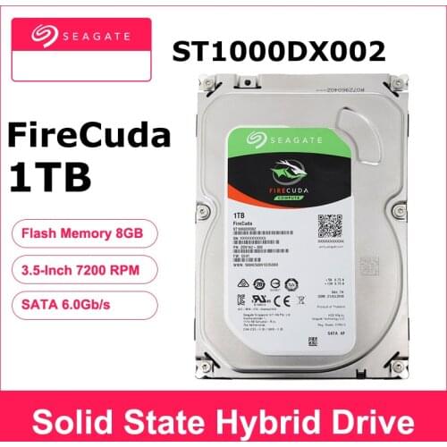 Seagate 1TB FireCuda ST1000DX002 3.5 inch Gaming SSHD(Solid State Hybrid Drive)7200 RPM SATA 6GB/S Cache 64MB hdd Hard Disk