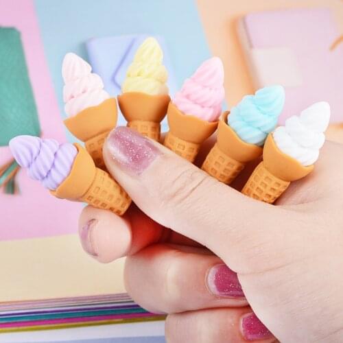 10PCS Simulation Ice Cream Dessert Flat Back Planar Resin Accessories DIY Craft Supplies Phone Shell Patch Ornament Kids Toys
