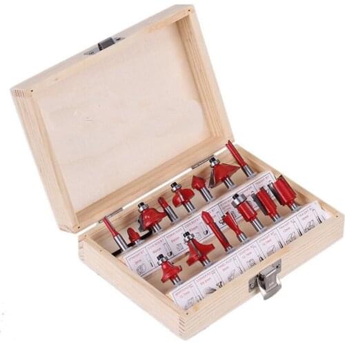 15pcs Professional 1/4" Shank Woodworking Carving Milling Cutter Router Bit Set