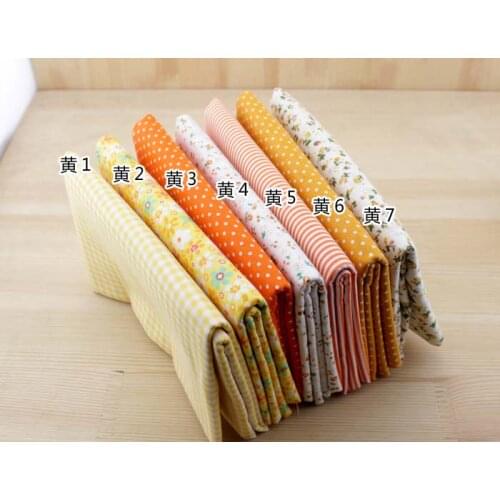 Tilda Yellow Floral Handmade 100% Cotton Fabric for DIY Craft Sewing Toys Tissue Scrapbooking Cloth 50*50cm 7 pcs
