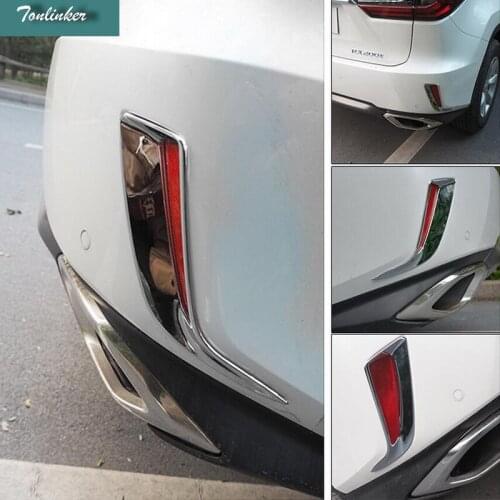 Tonlinker 2 PCS Car Styling DIY ABS Chrome Rear Fog Light Box Car Cover Case Stickers for Lexus RX200t 200 450h 2016 Accessories