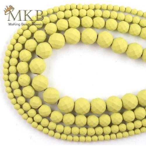 2/3/4/6/8/10mm Natural Stone Hematite Rubber Beads Olive Green Spacer Faceted Matte Beads For Jewelry Making Diy Bracelet 15"