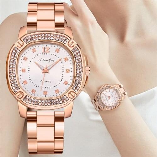 Fashion Women Diamond Watches Luxury Ladies Stainless Steel Band Watch Clock Reloj Mujer Zegarek Damski