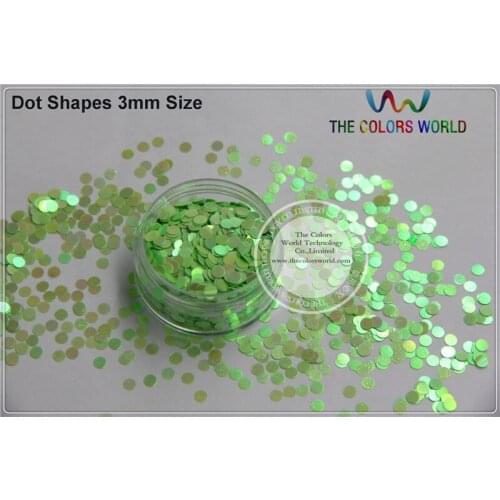 RI-9 Pearlescent Iridescent ligh Green Colors dot shapes confetti spangles glitter other DIY decoration 1pack=50g
