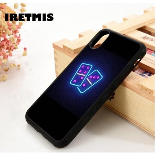 Iretmis 5 5S SE 6 6S TPU Silicone Rubber Phone Case Cover for iPhone 7 8 Plus X Xs 11 12 MINI Pro Max XR Domino