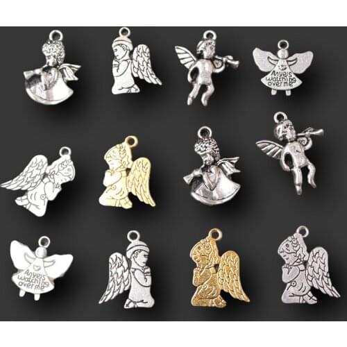 Cute Little Angel Pendant,Angel Charm, Prayer Angel Charm, Trumpet Angel Charm, Angel Amulet Charm, DIY Jewelry Accessories A593