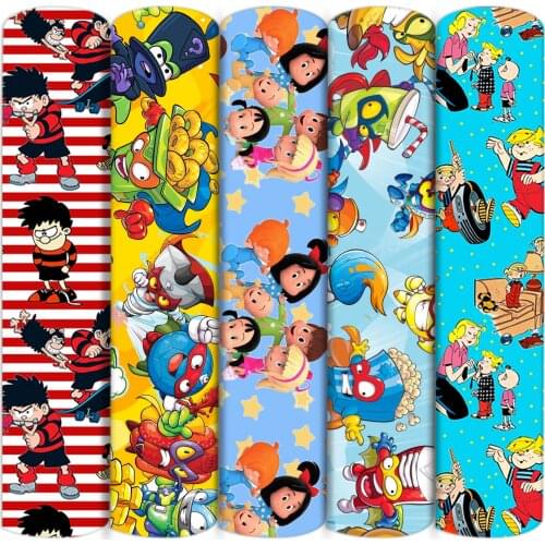 Cartoon Boys Girls Polyester Cotton Material Fabric Patchwork Cloth Tissue Kids Home Textile Sewing Quilting Tilda Doll,1Yc16297