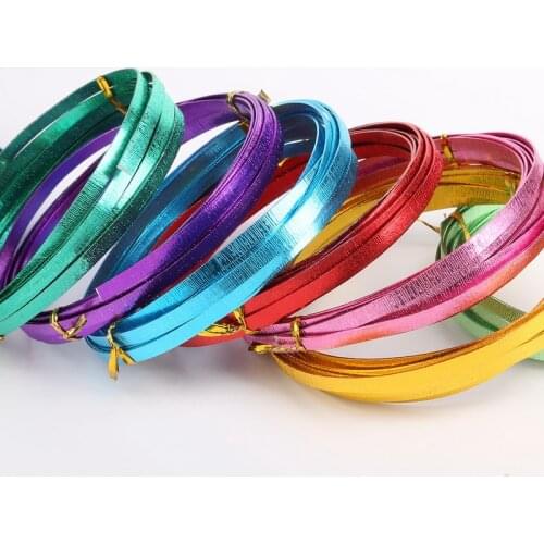 12 Colors 3m/sheaf 5mmX1mm(5mm width,1mm thick) Soft Flat Anodized Aluminum Wire For Handmade Jewellery Craft Making Finding