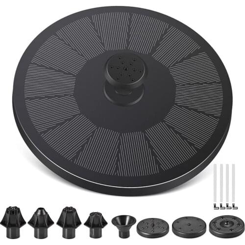 Solar Fountain Pump,2.2W Floating Solar Pond Fountain 8 Nozzles,Solar Powered Water Pump for Bird Bath,Garden Decoration