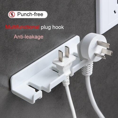 Punch-Free Paste Plug Hook Wall-Mounted Toothbrush Rack Bathroom Toilet Sticky Hook Bedroom Household Storage