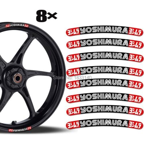 NEW Design 3D Gel Motorcycle Sticker Car Sticker 8 YOSHIMURA For 17"18"21"inch Wheel Eposy Rim Sticker