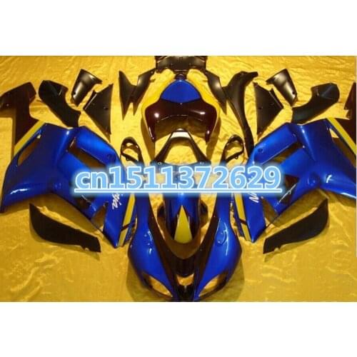 New ABS Fairing Kit 100% Fit For Kawasaki ZX6R ZX-6R 07 08 Ninja 636 2007-2008 Injection Mold Bodywork Cowling custom black BLUE
