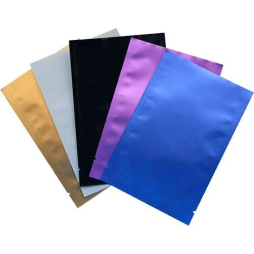 Wholesale 100pcs/lot Matt Glossy Flat Open Top Aluminum Foil Bag Vacuum Heat Seal Packaging Pouch Food Coffee Tea Mylar Foil Bag