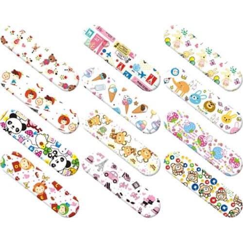 120Pcs For Kids Children Waterproof Breathable Cute Cartoon Band Aid Hemostasis Adhesive Bandages First Aid Emergency Kit