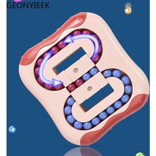 Rotating Magic Beans Cube Fingertip Fidget Toys Kids Adults Stress Relief Spin Bead Puzzles Children Education Intelligence Game