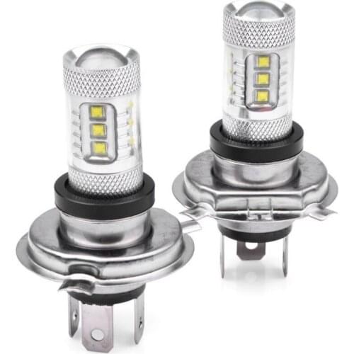 Bargain! 2Pcs H4 Cree Chips SUPER White Canbus Error Free LED 16 SMD 80W Led PROJECTOR LENS FOG/DRL LIGHT BULBS PAIR