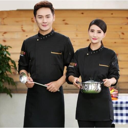 High Quality Long-Sleeved Autumn&Winter Chefs Breathable Jacket Hotel Restaurant Uniform Kitchen Men Work Clothes Top Overalls