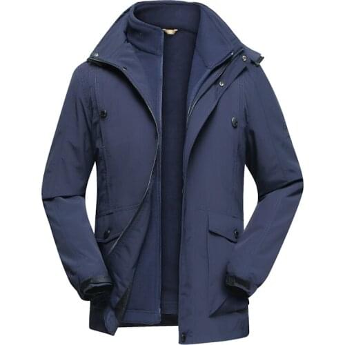 Plus Size 8XL 7XL 6XL Winter Jacket Men Waterproof Windbreakers Two Jackets In One Thick Warm Parkas Outerwear & Coats