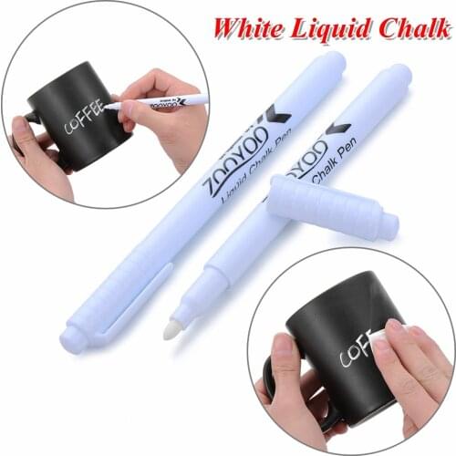 1PC Liquid Chalk Marker Pen White Chalk Pen Erasable Liquid Chalks For Glass Windows Chalkboard Marker Drawing Writing Supply