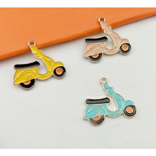 10pcs 25x23mm DIY enamel electric motor car charms pendant for bracelet/earring/necklace metal fashion handmade jewelry making