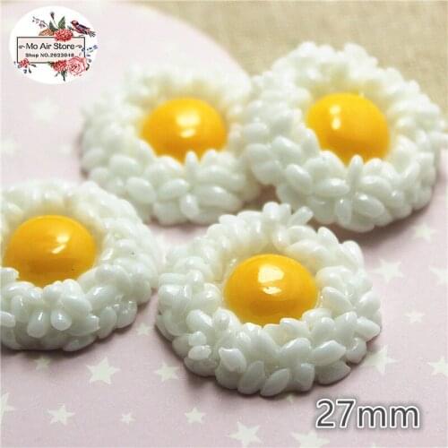 10PCS egg rice Resin Flat back Cabochon imitation food Art Supply Decoration Charm Craft