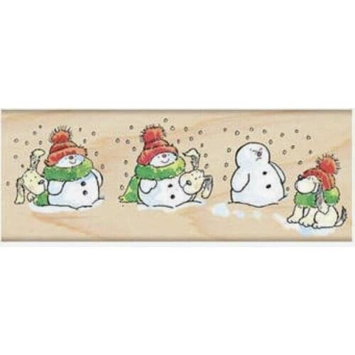 10x6 Snowman and puppy New Transparent Clear Rubber Stamp Sheet Cling Scrapbooking Photo Album PaperCard DIY Craft