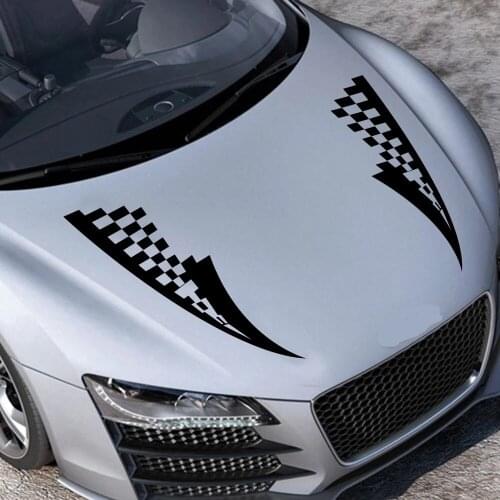 Car Hood Over Stickers Vinyl Film Auto Racing Sports Styling Decals All Models Automobiles Car Tuning Accessories products 2Pcs
