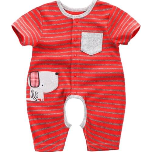 2021 Mini Car Summer Baby One-piece Baby Toddler Cotton Clothes One-piece Childrens Pajamas Cartoon Puppy Newborn Baby